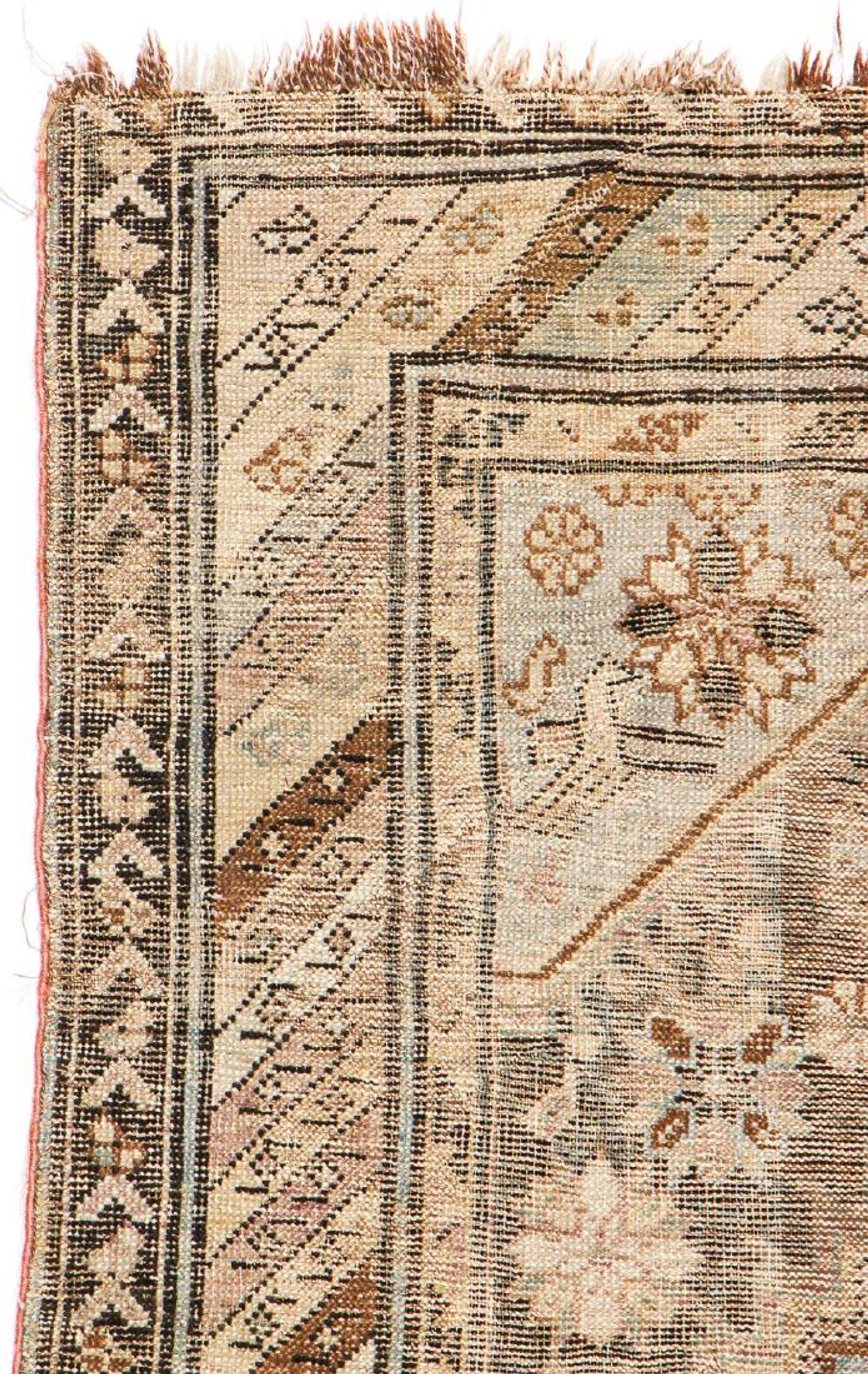 Antique Kuba rug, late 19th century, Caucasus: 3' x 4'6'' (91 x 137 cm). Some fading and wear consistent with age and use.