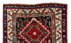 Antique Tribal Caucasian Shahsavan Rug Full Pile Excellent Condition, Ca 1880
