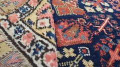 Antique Tribal Caucasian Vibrant Colored Wool Runner 3'4''x13'8''
