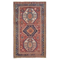 Tappeto antico tribale in lana caucasica 5'1''x8'7''