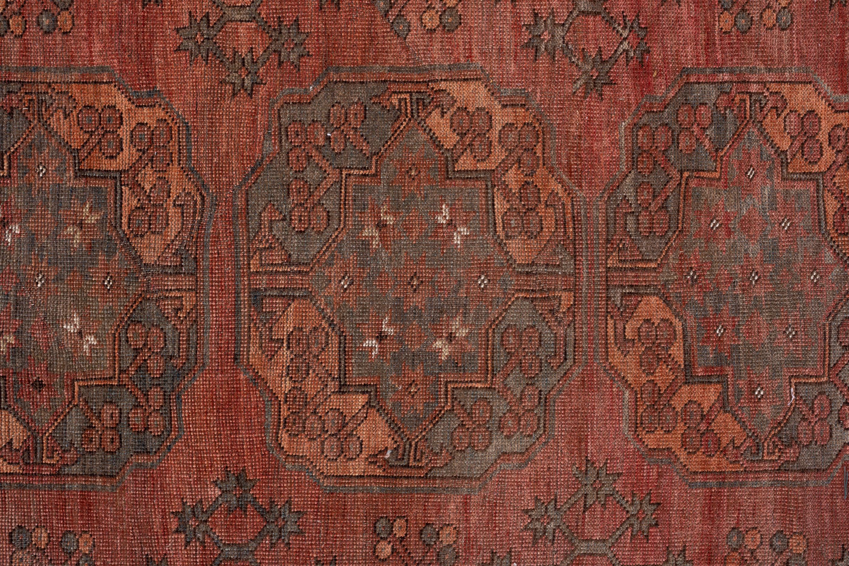 Hand-Knotted Antique Tribal Ersari Rug with Mahogany Field, Circa 1900's