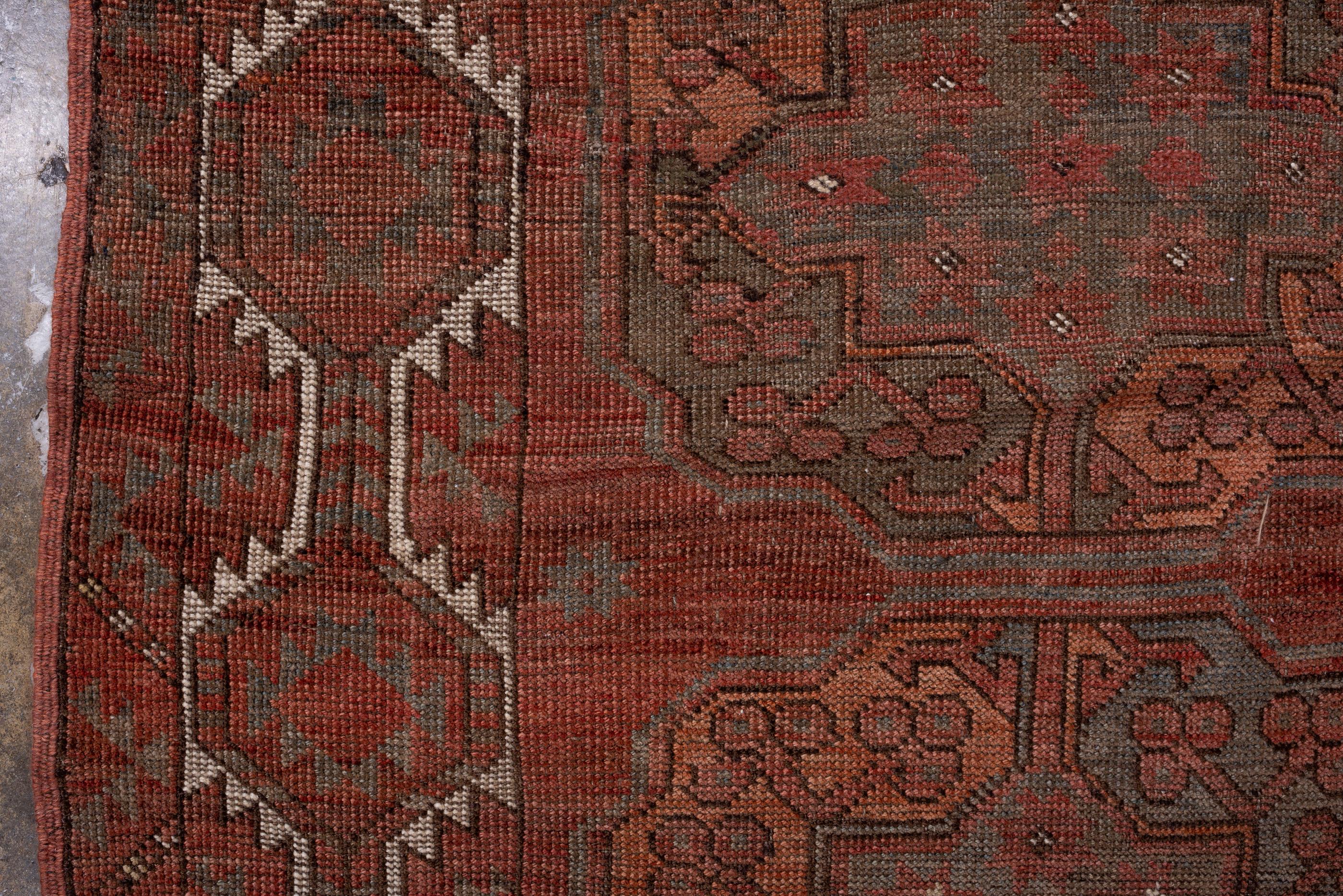 Antique Tribal Ersari Rug with Mahogany Field, Circa 1900's In Good Condition In New York, NY
