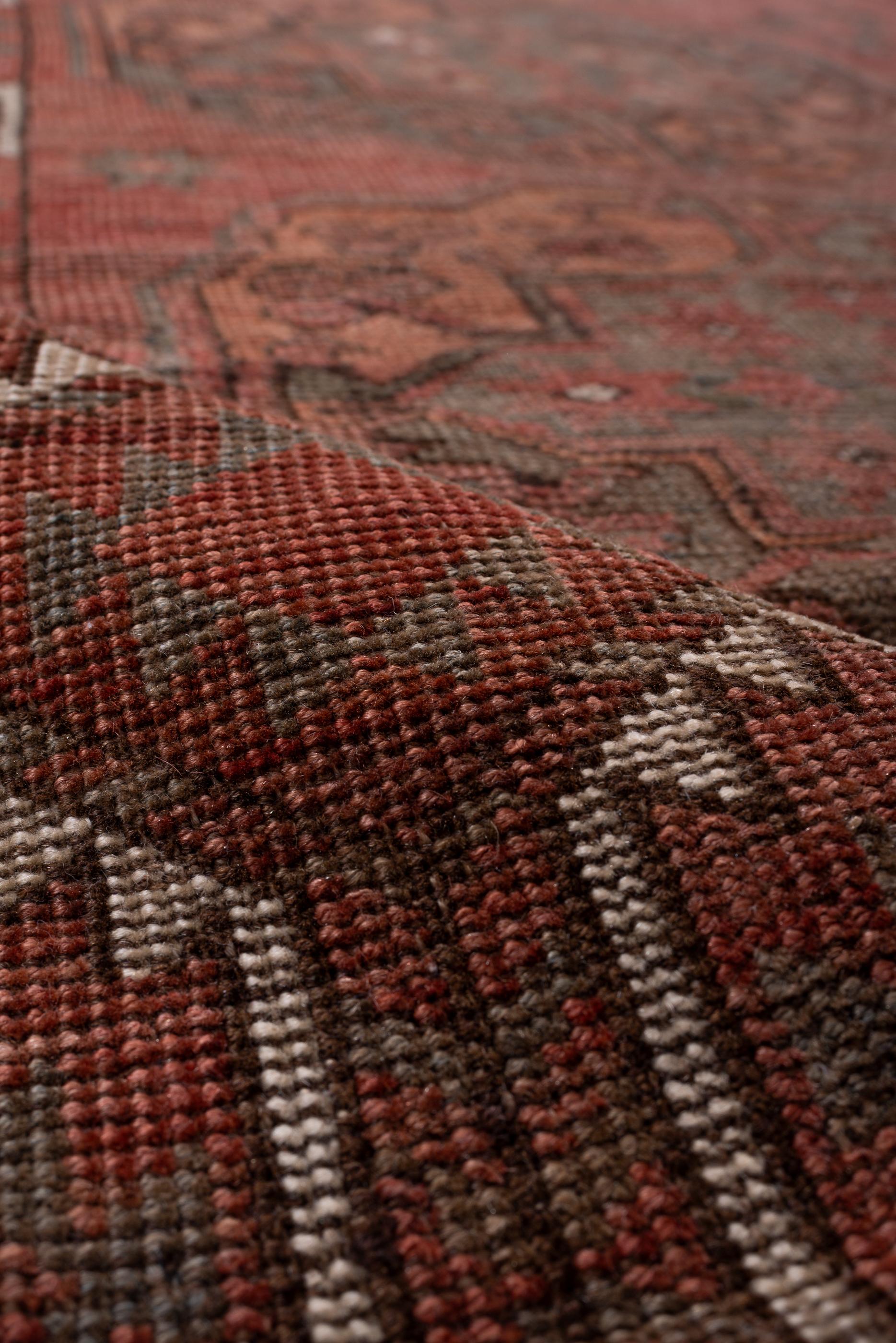 Wool Antique Tribal Ersari Rug with Mahogany Field, Circa 1900's