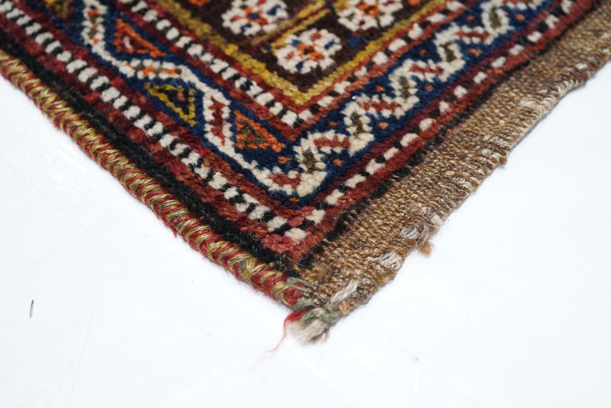 Antique Tribal Ghashgai Rug In Good Condition For Sale In New York, NY