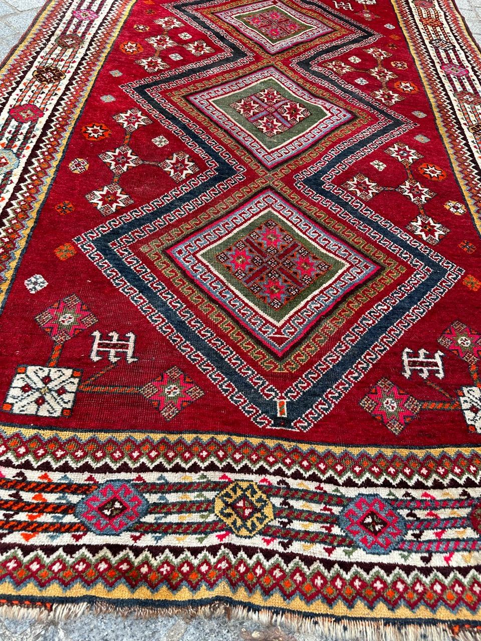 Bobyrug's Antique tribal ghashghai rug rug  en vente 11
