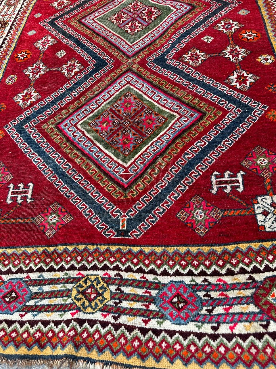 Wool Bobyrug’s Antique tribal ghashghai rug  For Sale