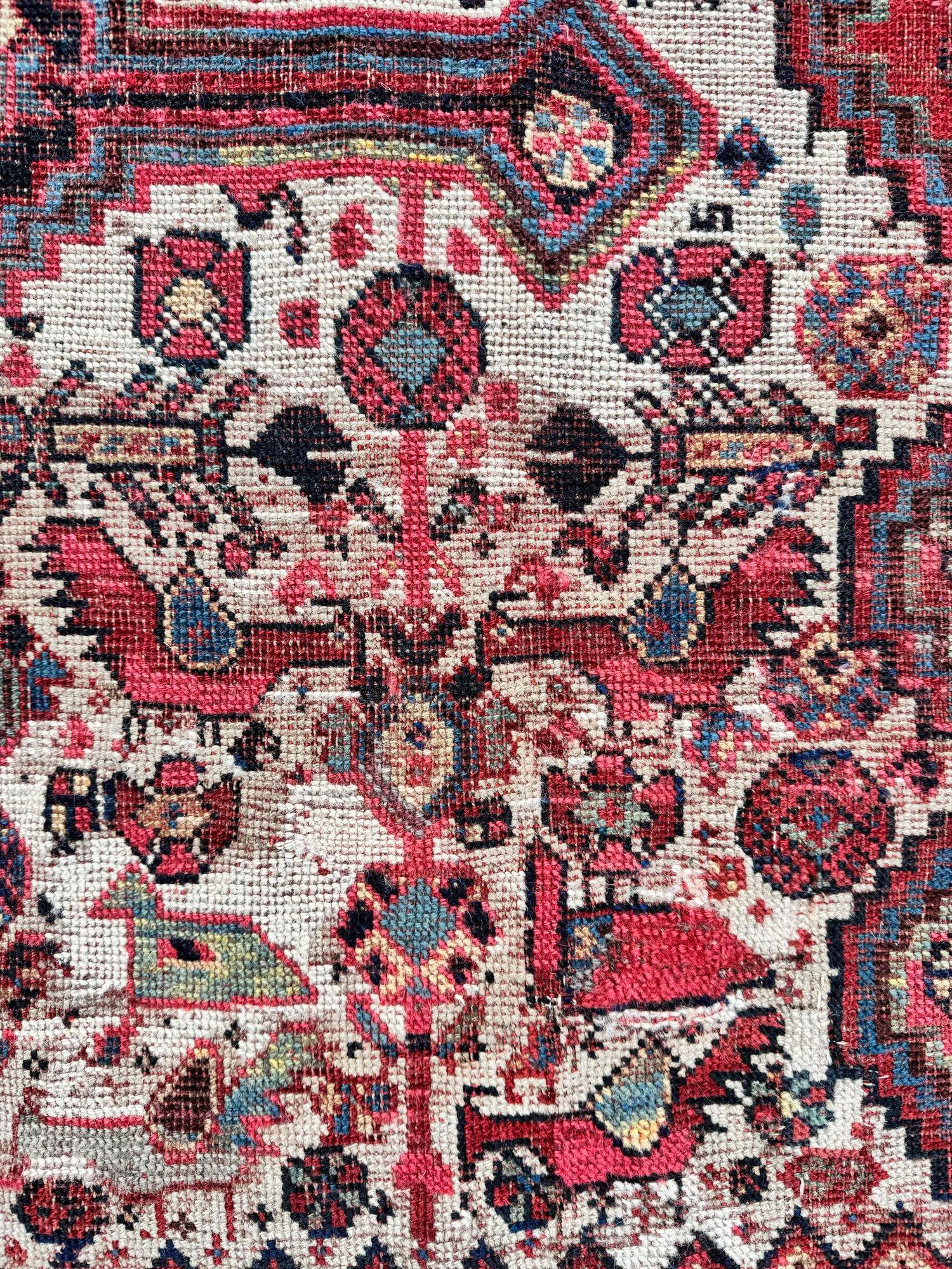 Antique Tribal Khamseh Rug 2.14m x 1.54m 10
