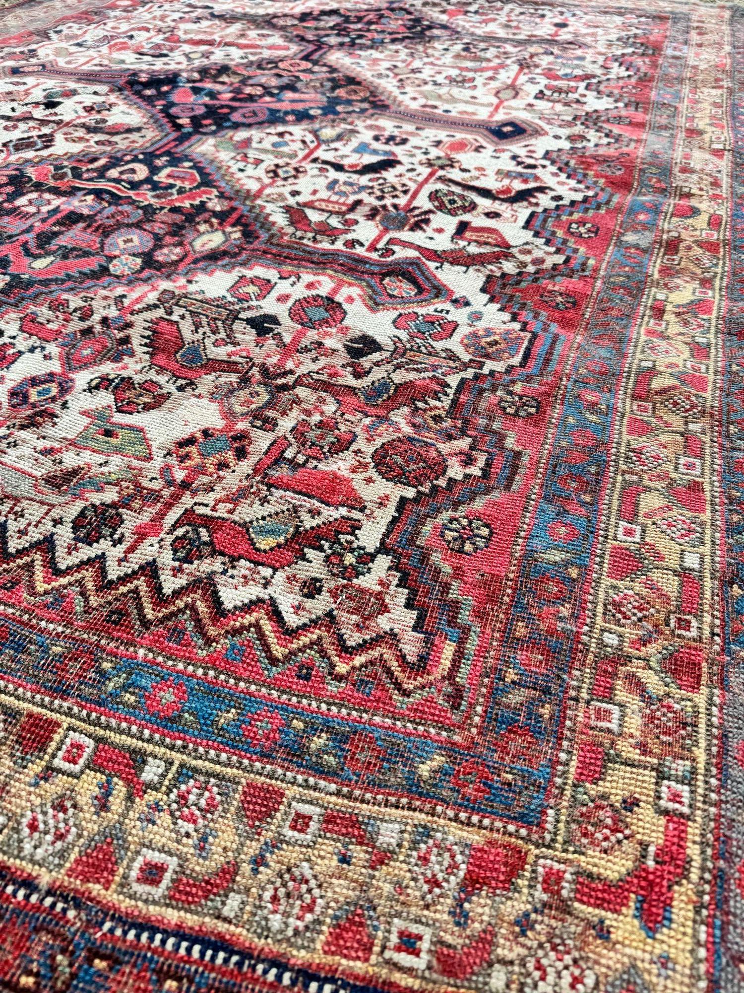 Antique Tribal Khamseh Rug 2.14m x 1.54m 4