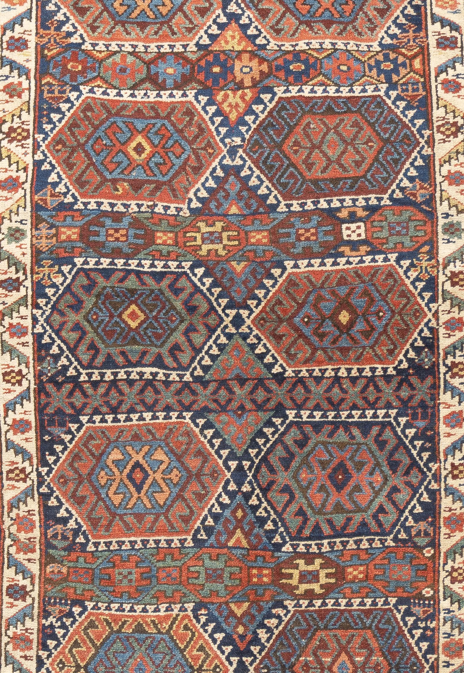 Persian Antique Tribal Kurdish Rug 4'2'' x 6'4'' For Sale