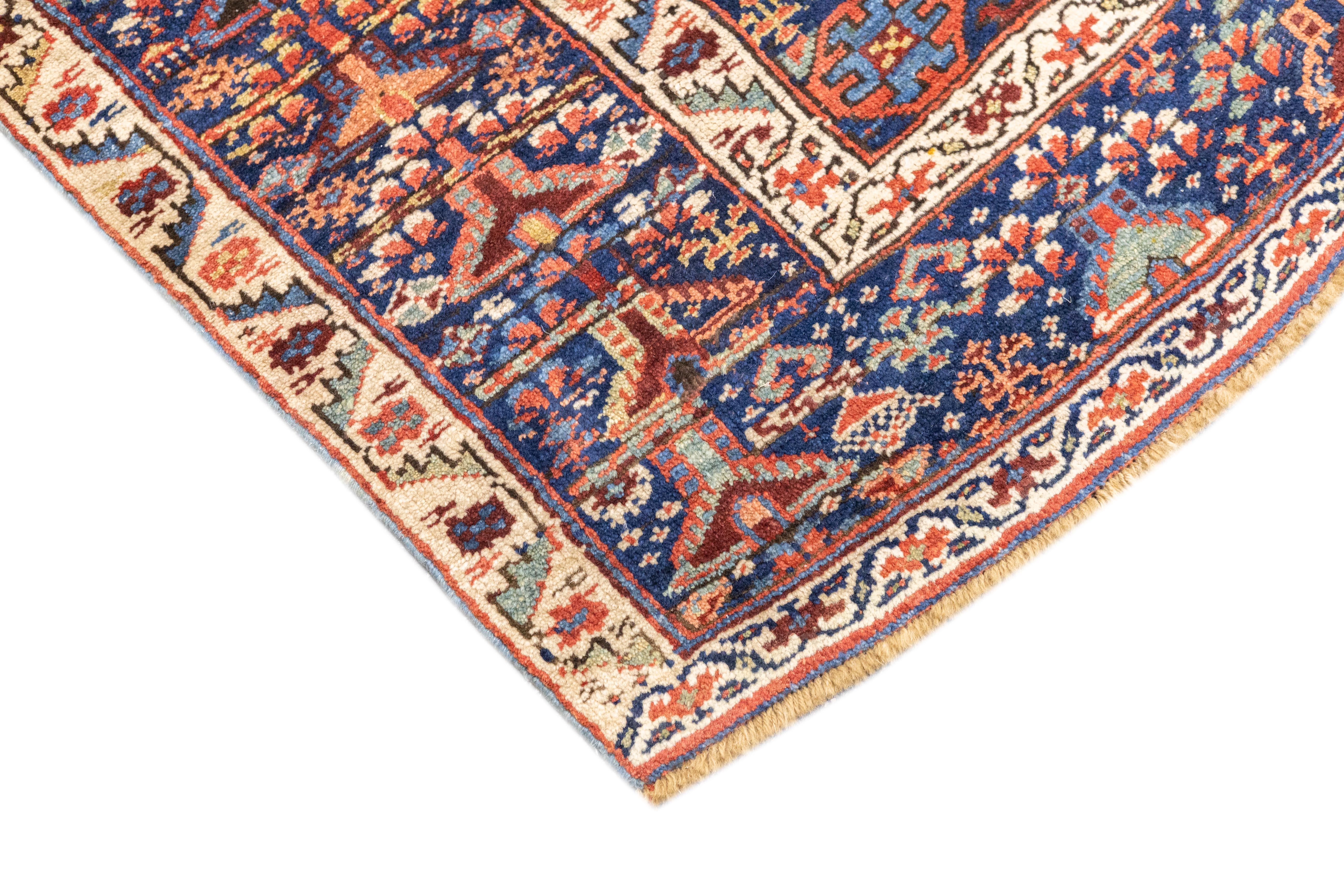 Hand-Knotted Antique Tribal Kurdish Rug 4'2'' x 6'4'' For Sale