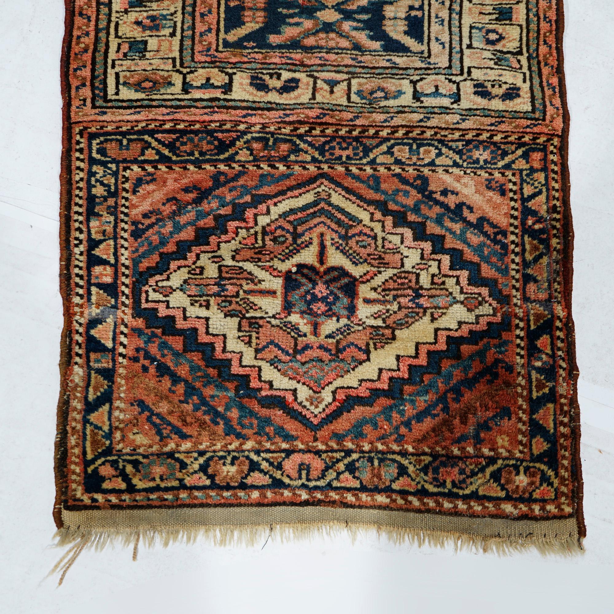 Hand-Woven Antique Tribal  Kurdish Sampler Oriental Wool Mat Circa 1920 For Sale