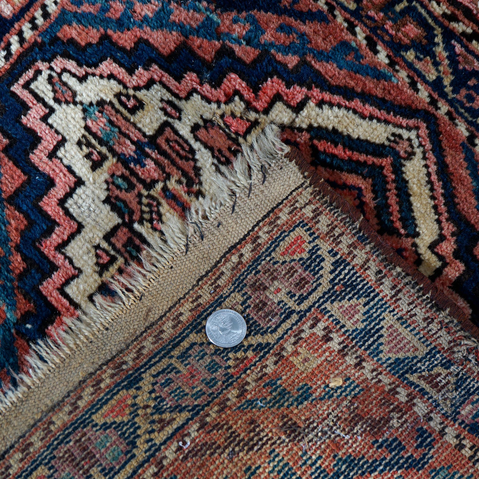Antique Tribal  Mat échantillon kurde en laine orientale, circa 1920 Bon état - En vente à Big Flats, NY