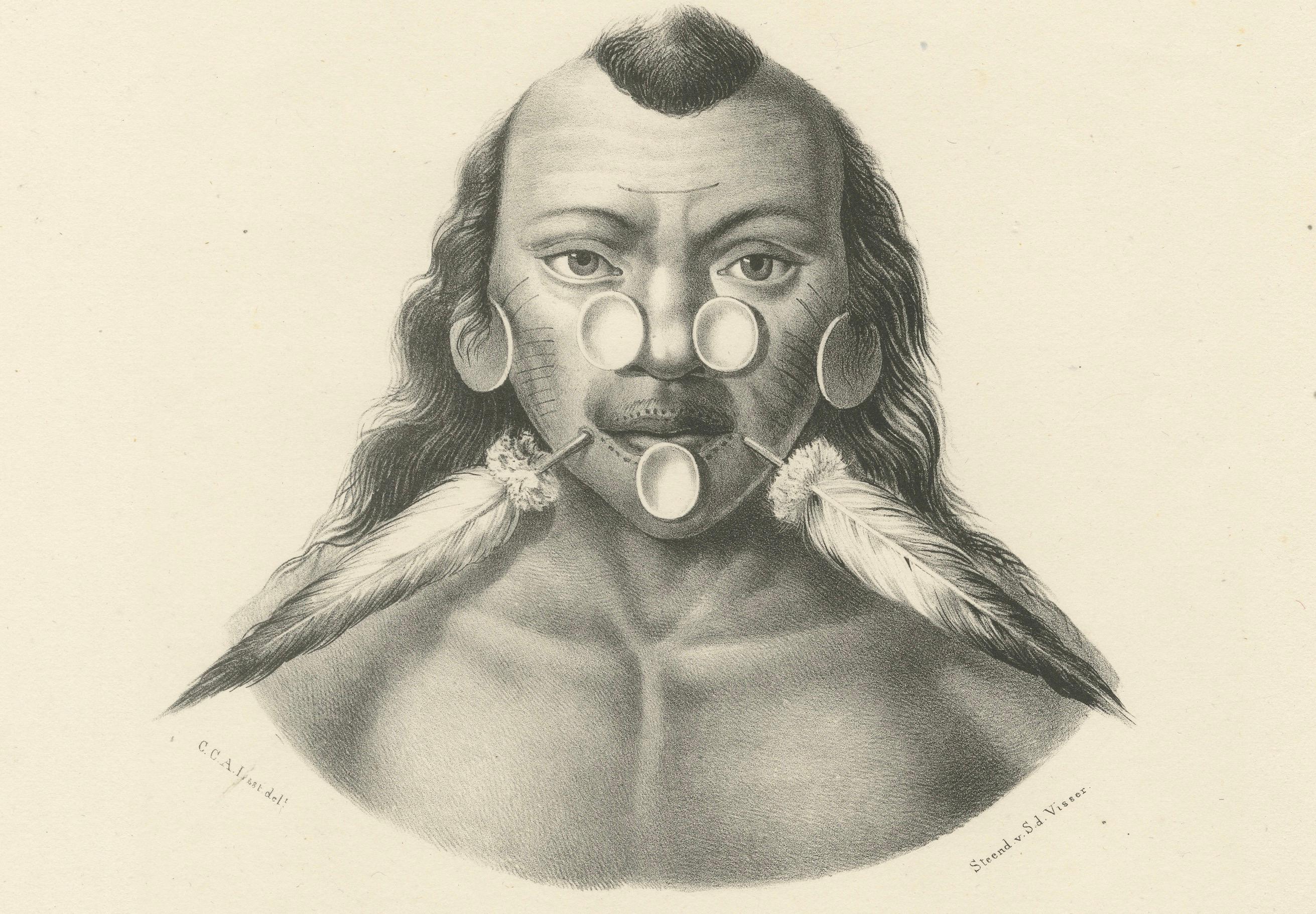 Antike Stammeslithographien von Maxuruna- und Botocudo-Völkern, Brodtmann 1827 im Angebot 2