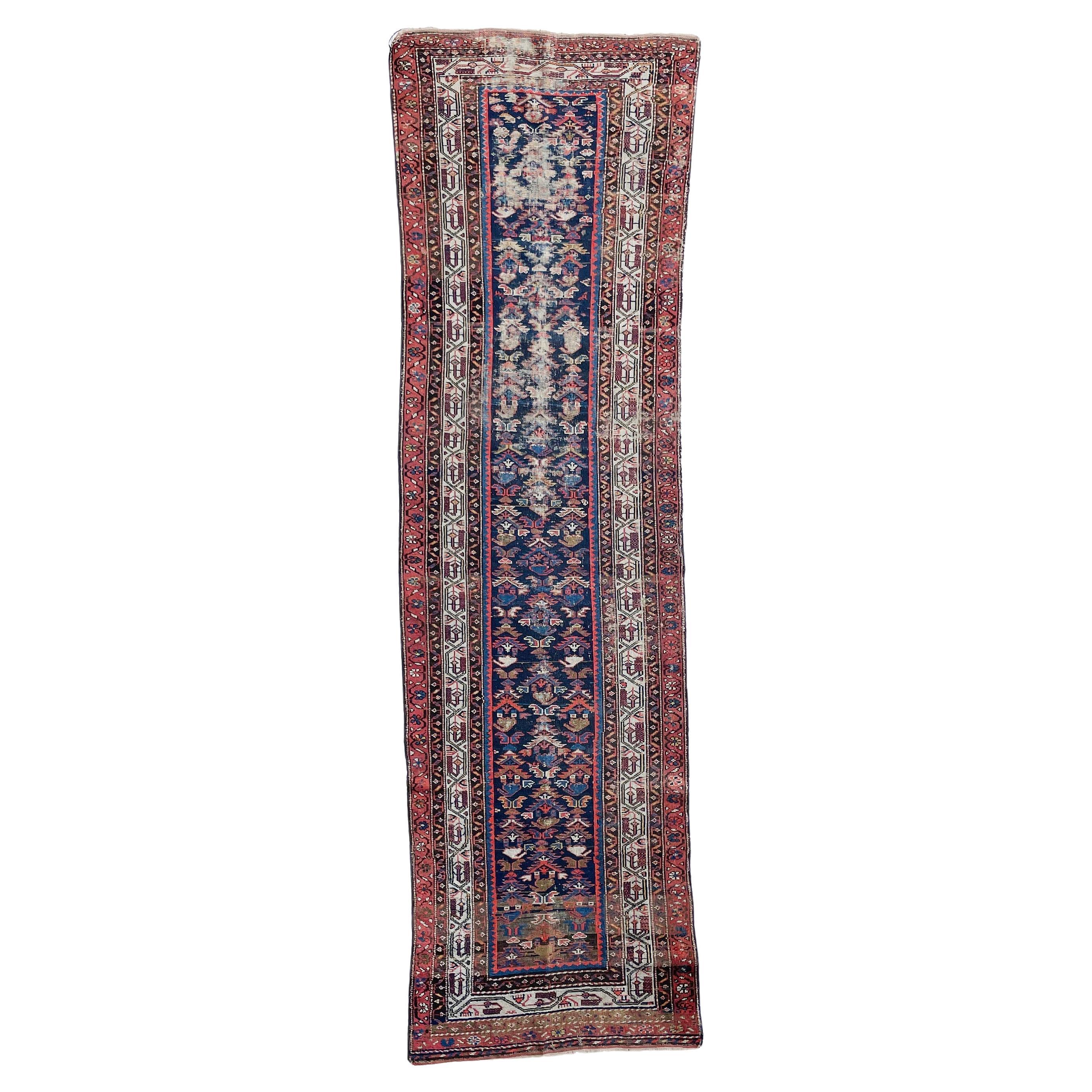 Tapis de couloir tribal ancien Malayer en vente