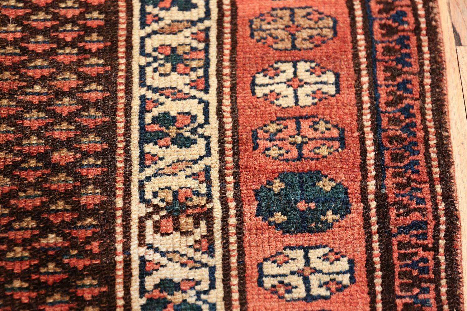 Beautiful antique Tribal Northwest Persian runner rug, country of origin / rug type: Persian tug, date: circa 1900. Size: 3 ft 4 in x 10 ft 4 in (1.02 m x 3.15 m). 

Simplicity in design and contrast are used to create a uniquely tribal design in