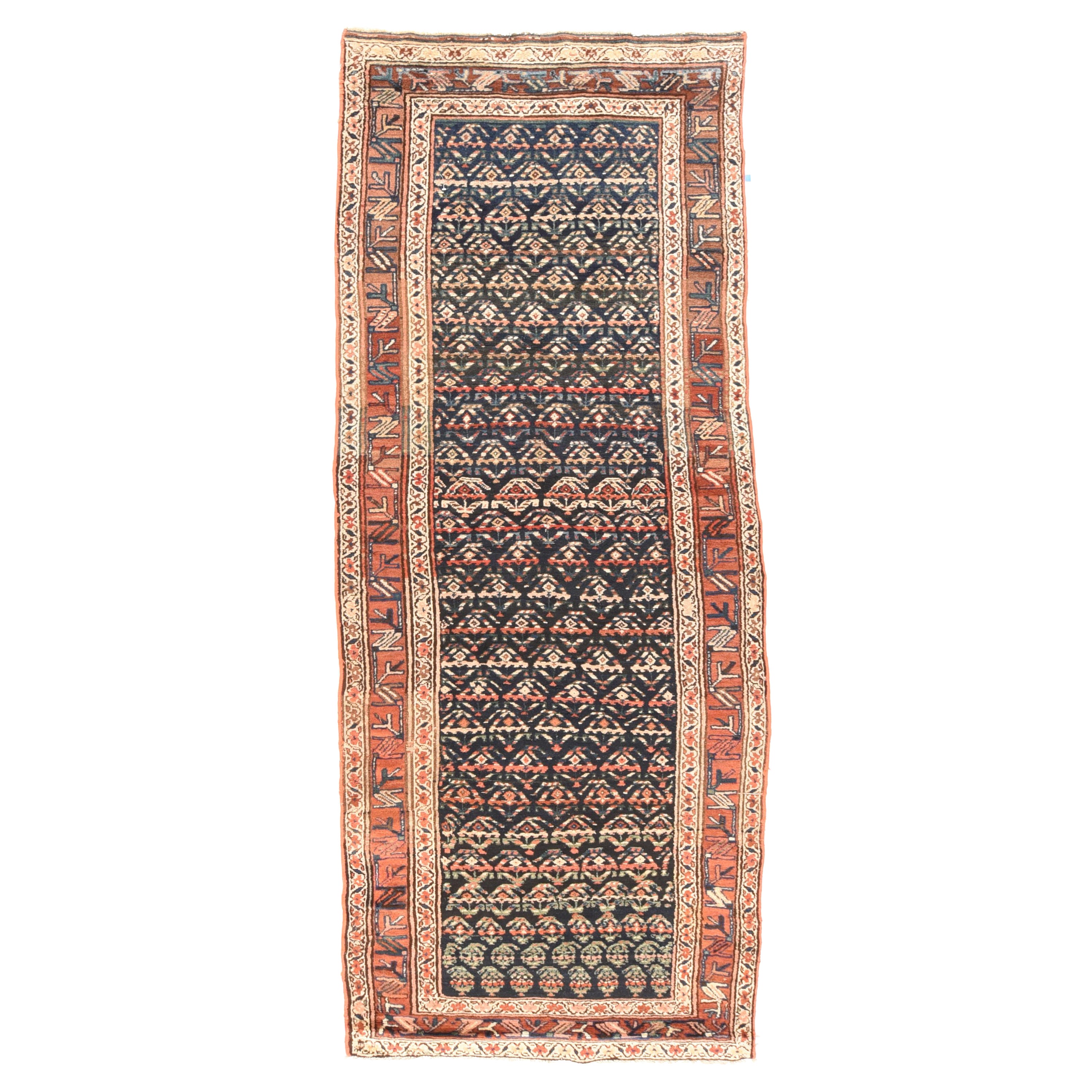 Tappeto antico tribale persiano N.W. 3'8'' x 11'