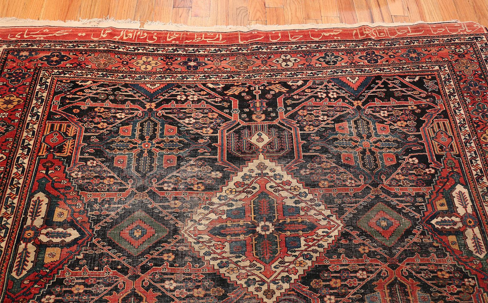 Antique Tribal Persian Bakhtiari Shabby Chic Rug. Size: 7 ft x 14 ft 3 in 6
