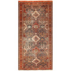 Antique Tribal Persian Bakhtiari Shabby Chic Rug. Size: 7 ft x 14 ft 3 in