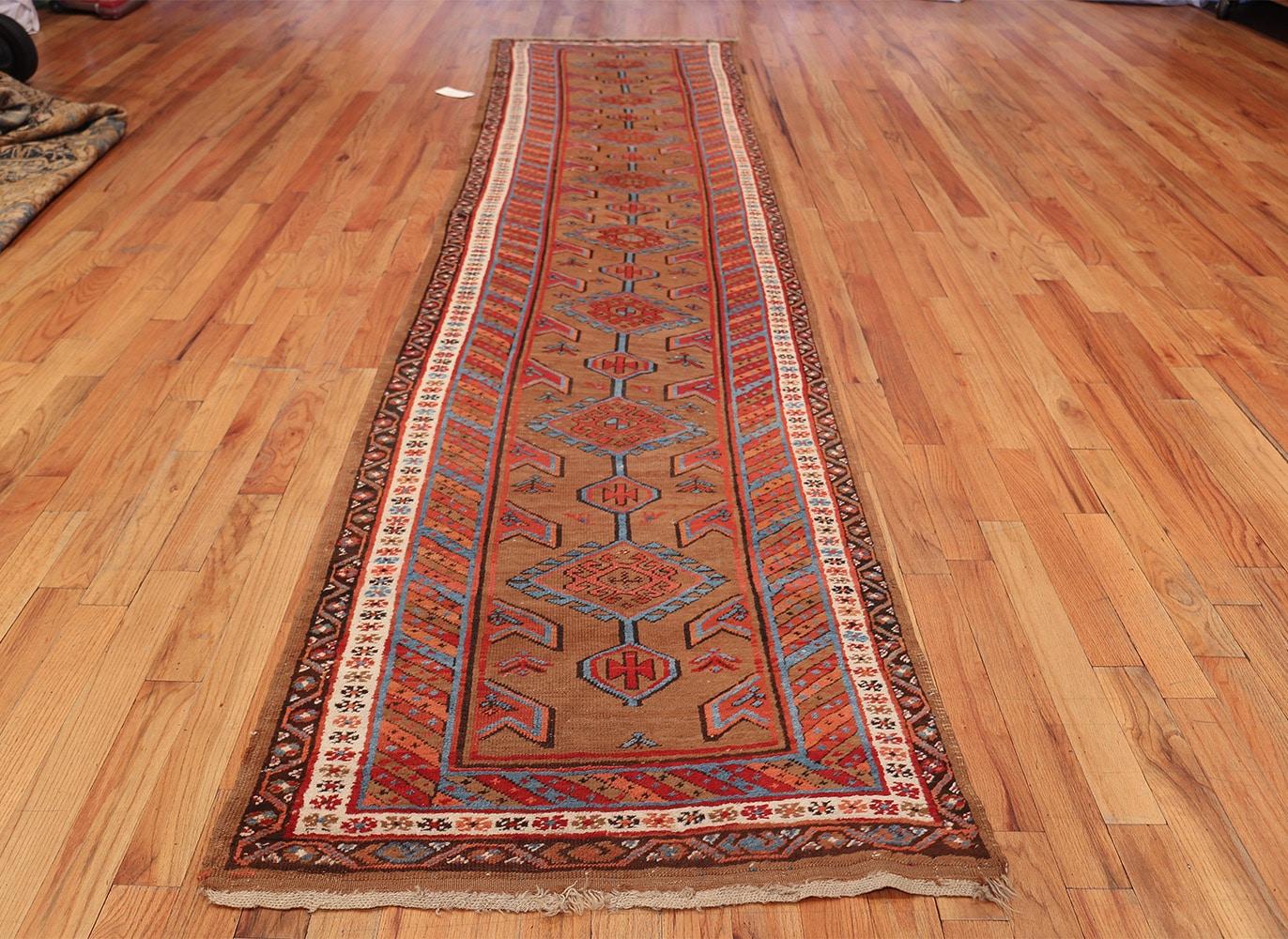 Antique Tribal Persian Bakshaish Runner Rug. 3 ft 3 in x 14 ft  For Sale 2