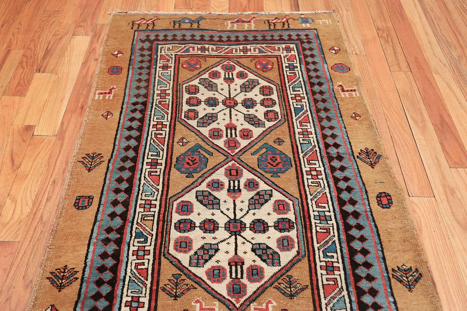 Wool Nazmiyal Antique Persian Bakshaish Runner Rug. Size: 3 ft 7 in x 11 ft 5 in