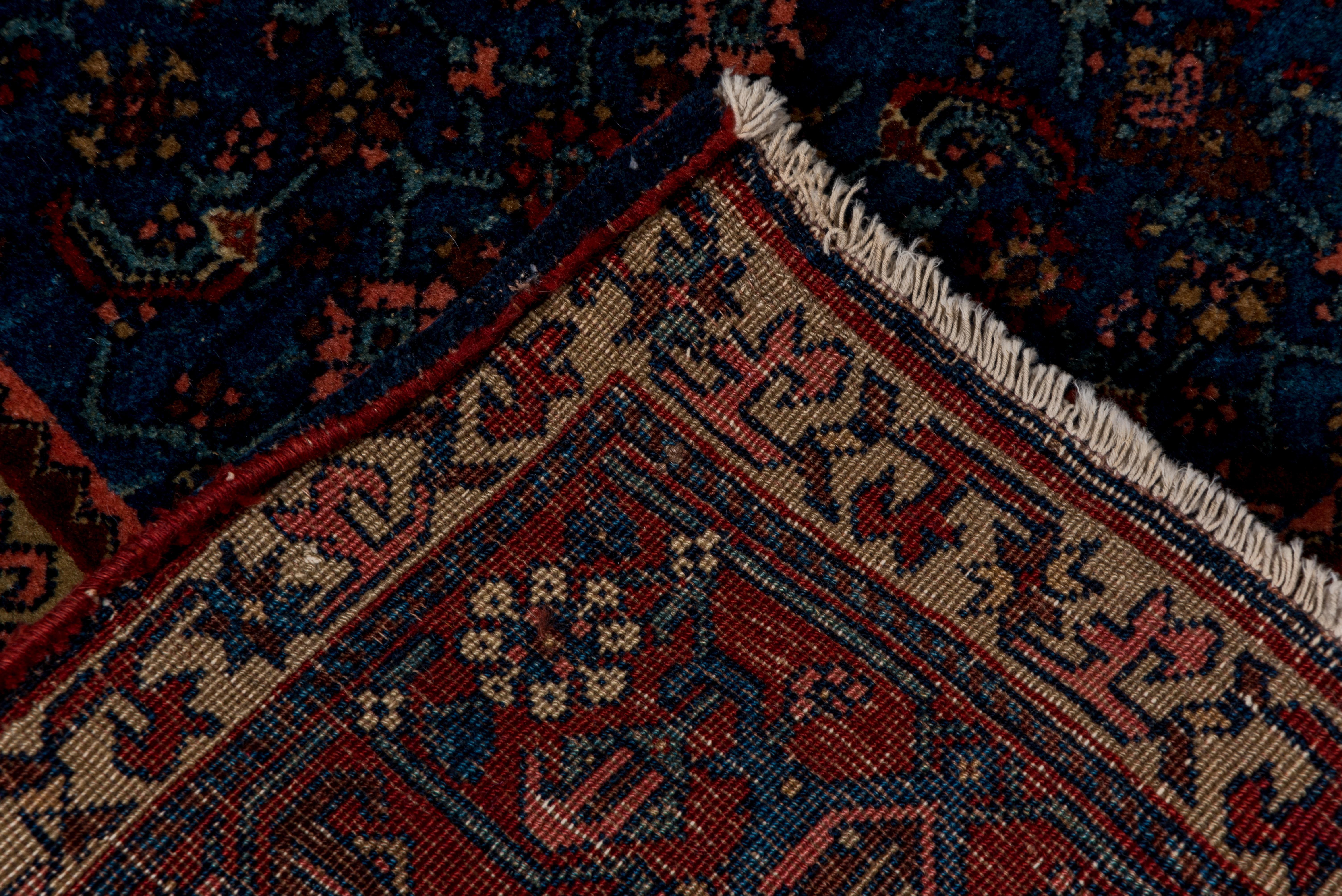 Hand-Knotted Antique Tribal Persian Bidjar Rug, Dark and Rich Tones, circa 1930s For Sale