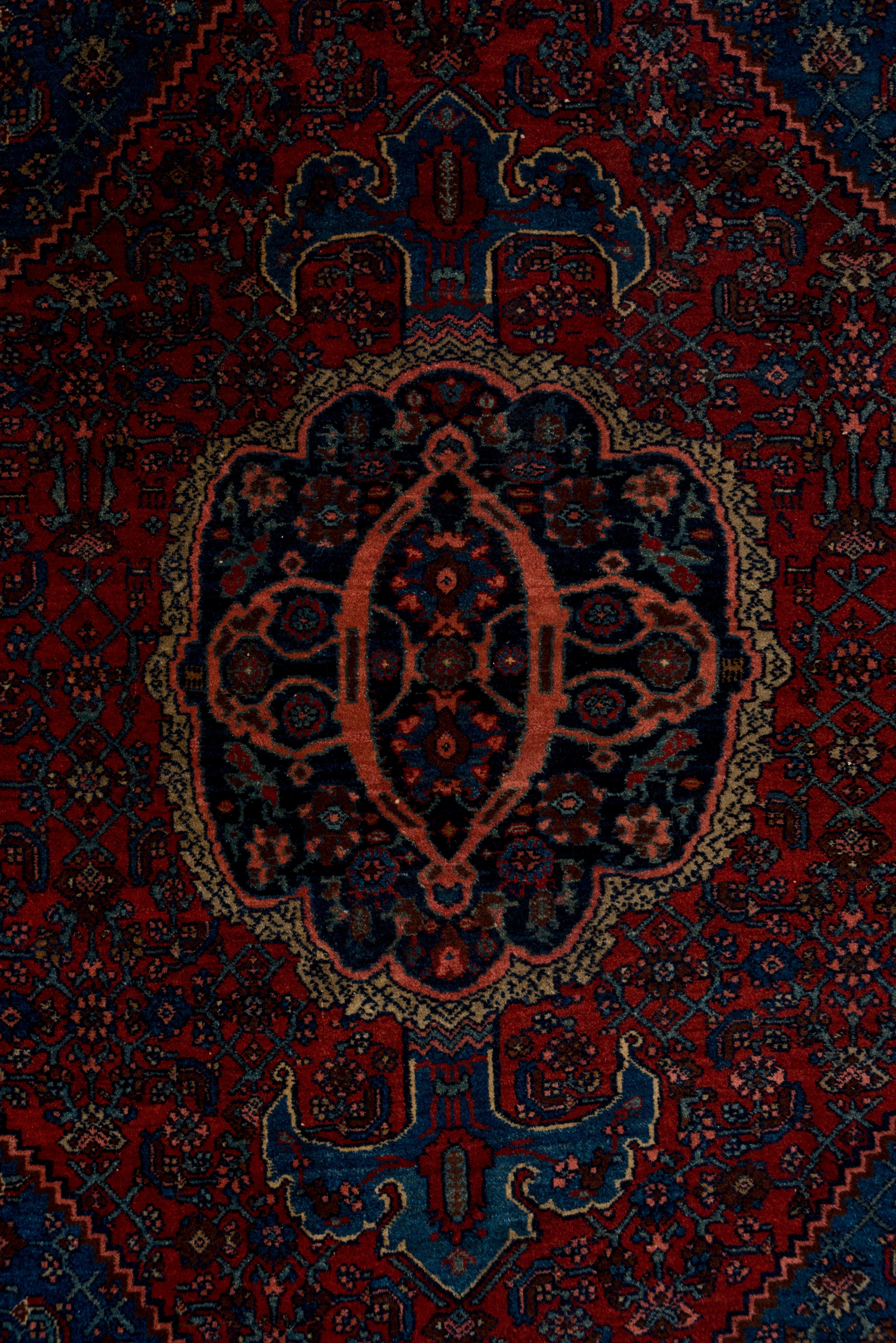 Wool Antique Tribal Persian Bidjar Rug, Dark and Rich Tones, circa 1930s For Sale
