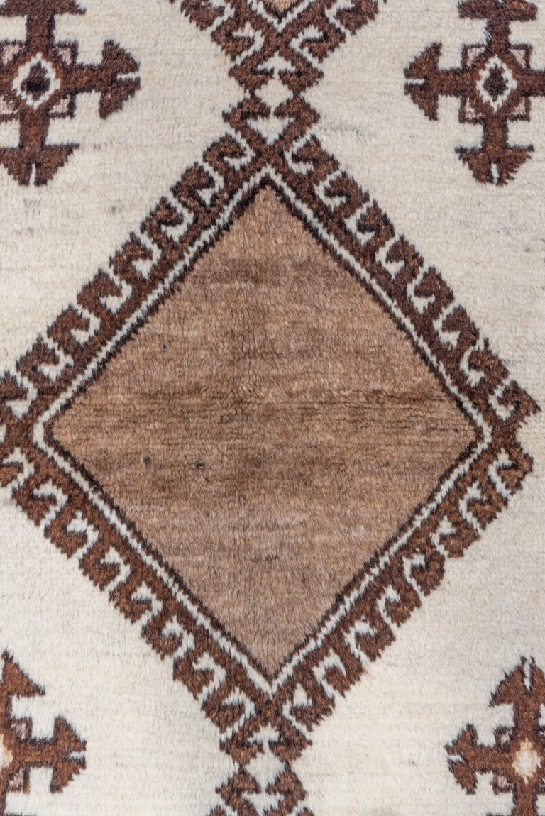 Gabbeh Diamond Pattern Antique Tribal Persian Gabbeh Rug, Cream Field with Brown Diamonds For ...