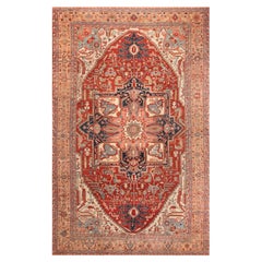 Tapis persan tribal ancien Heriz. 11 pieds 4 po. x 17 pieds 8 po.