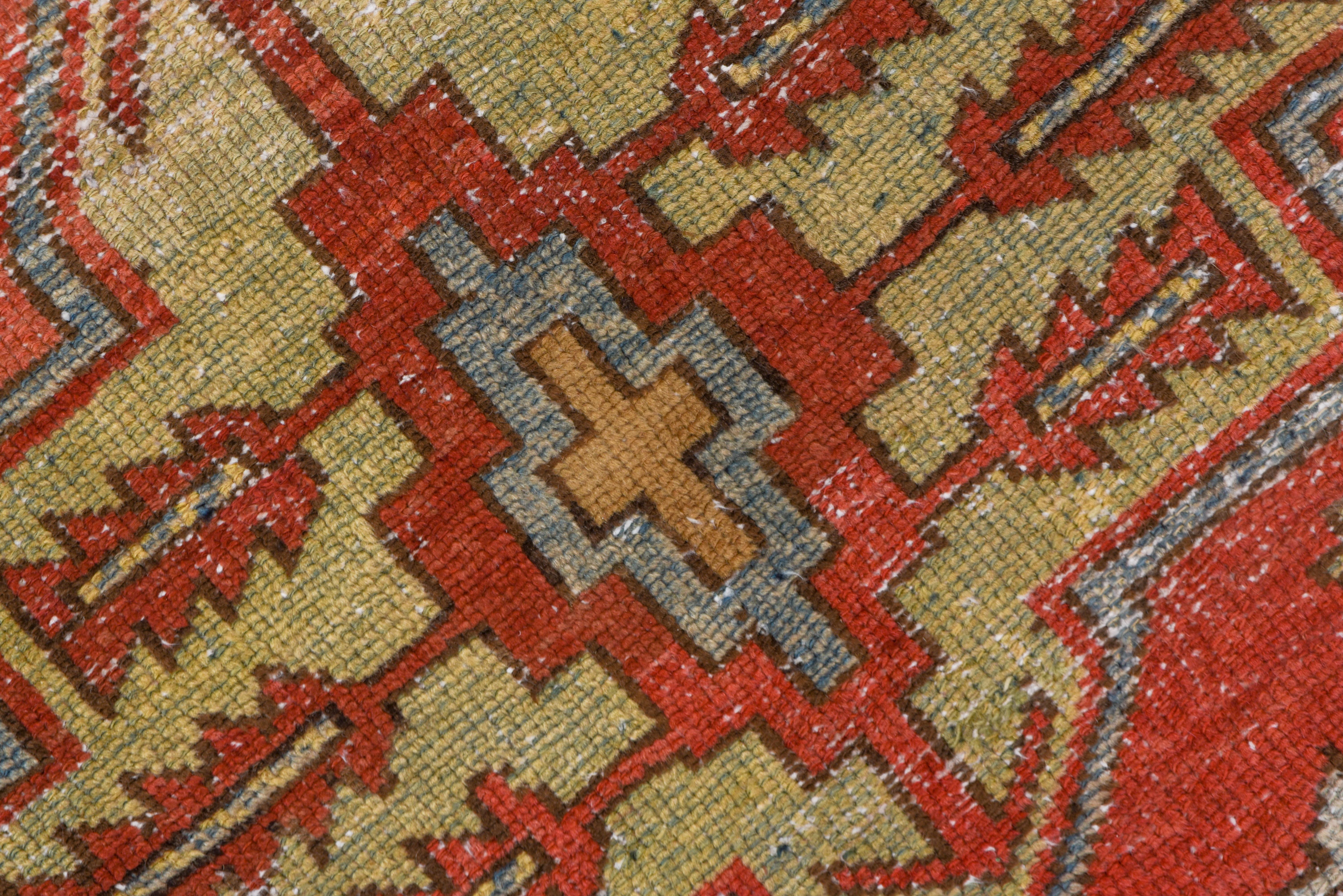 Hand-Knotted Antique Tribal Persian Heriz Runner, circa 1930s