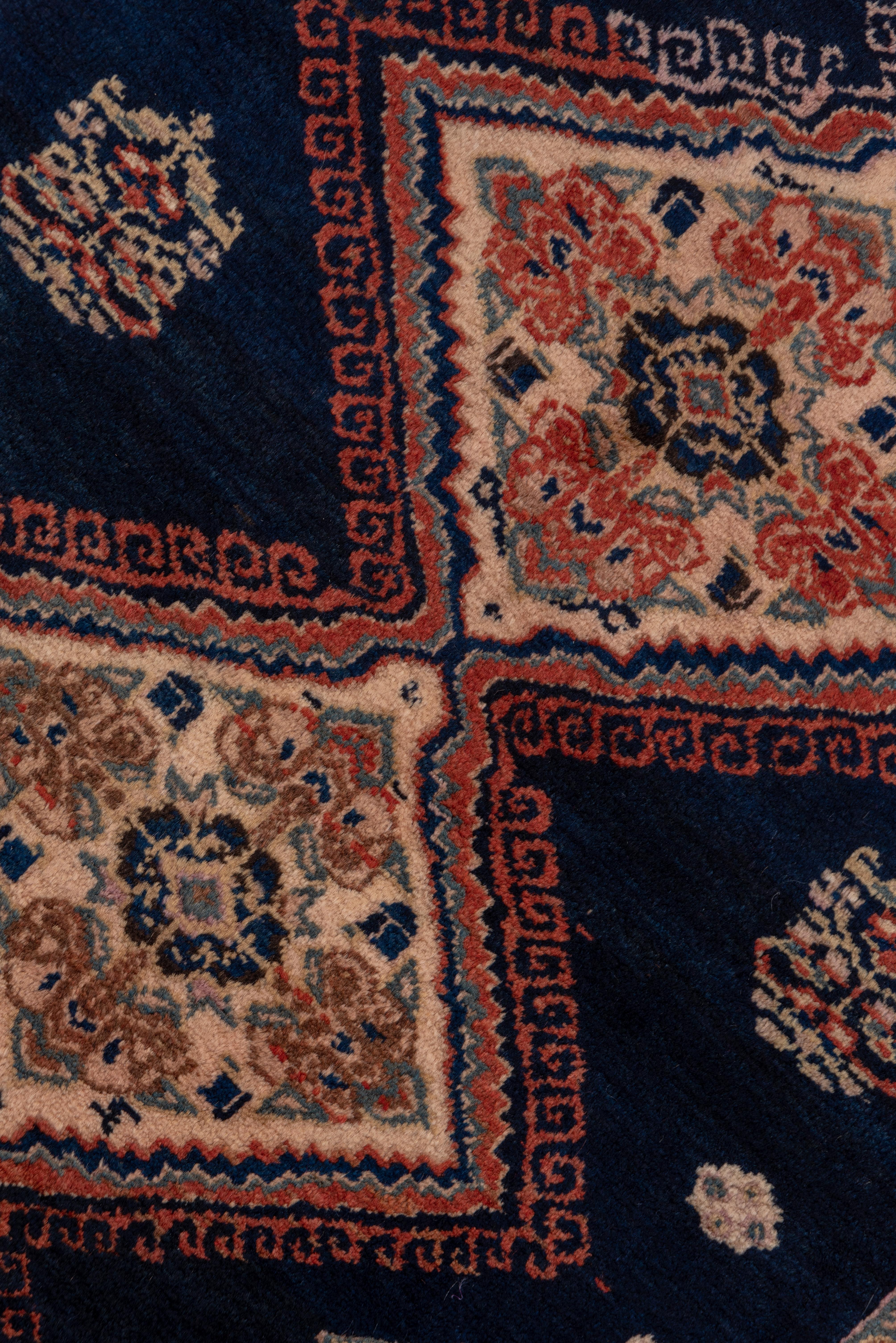 Antique Tribal Persian Kurdish Runner, Dark Navy Field, circa 1910s In Good Condition For Sale In New York, NY