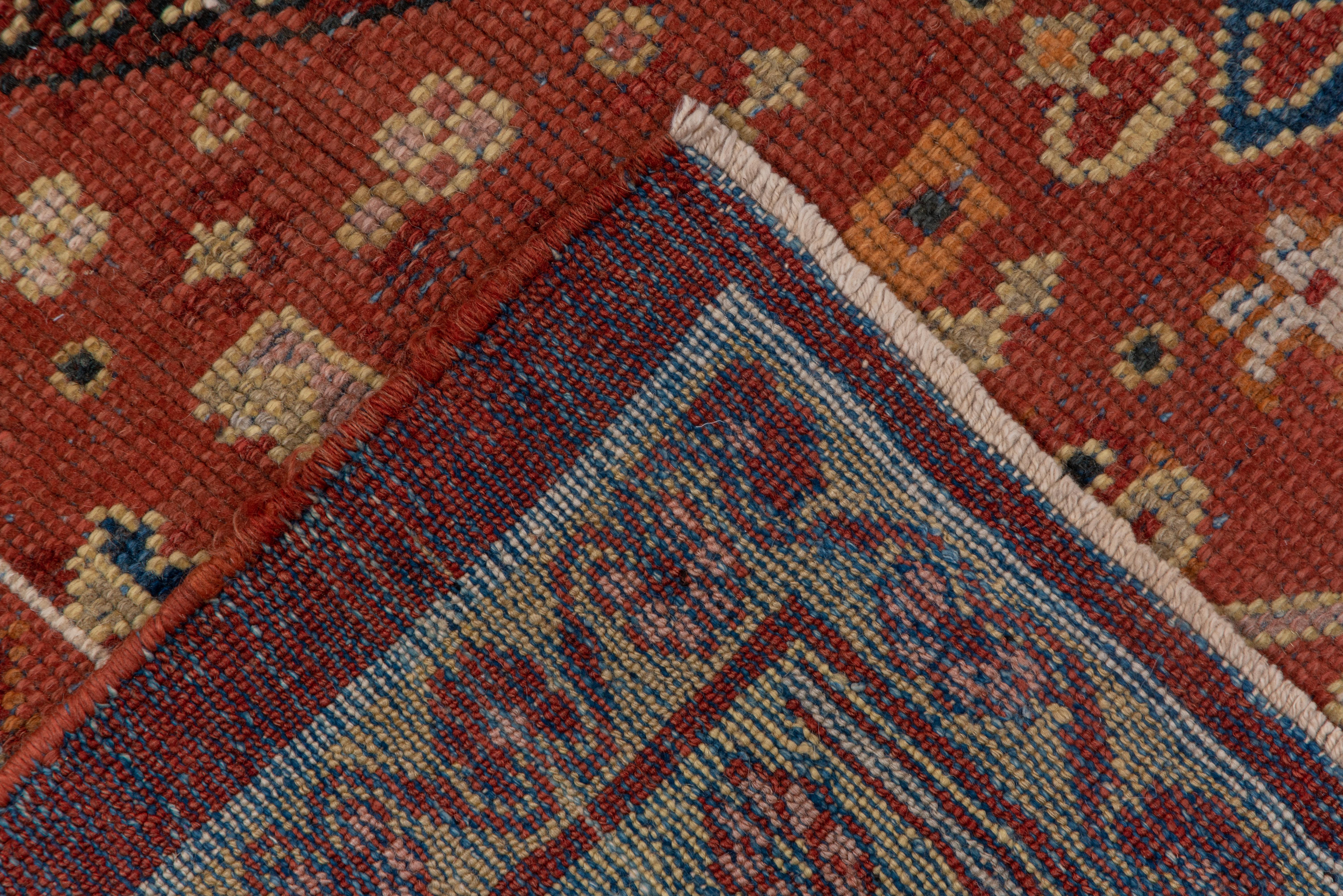 Antique Tribal Persian Mahal Rug, Allover Rusty Red Field, Yellow Borders 2