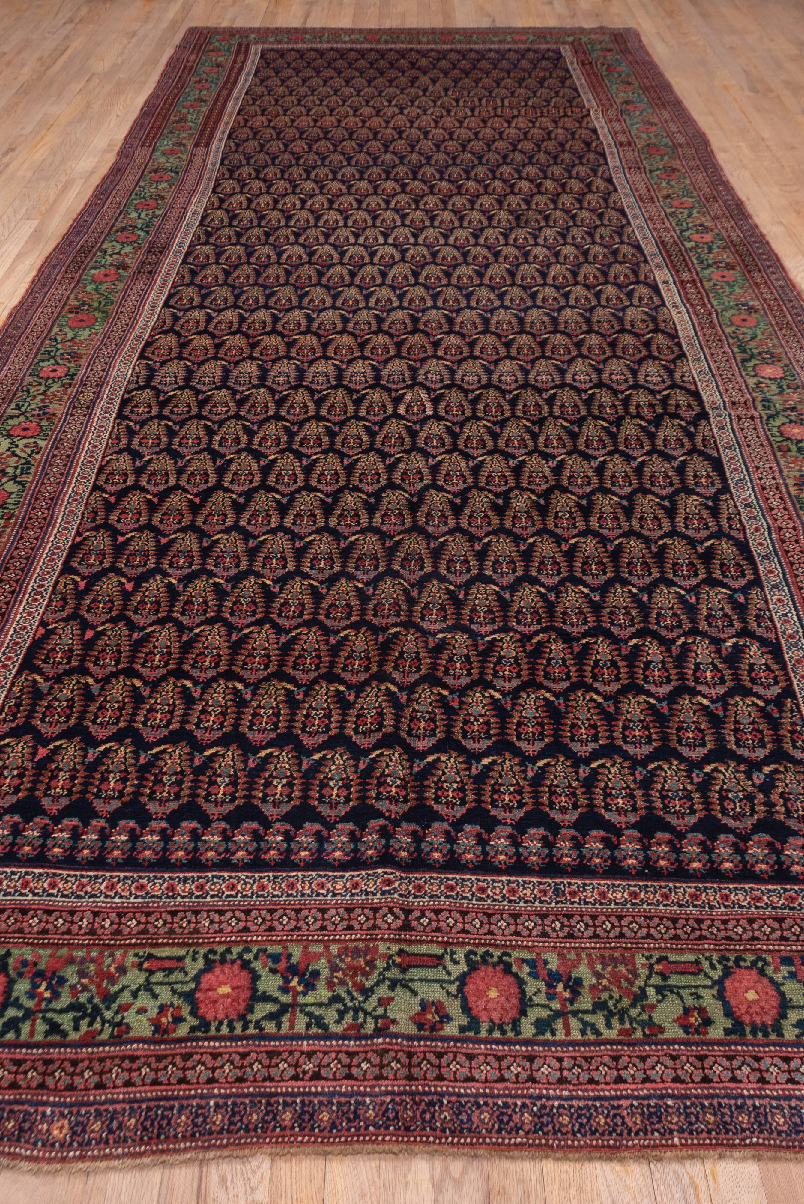 Antique Tribal Persian Malayer Gallery Carpet In Excellent Condition For Sale In New York, NY