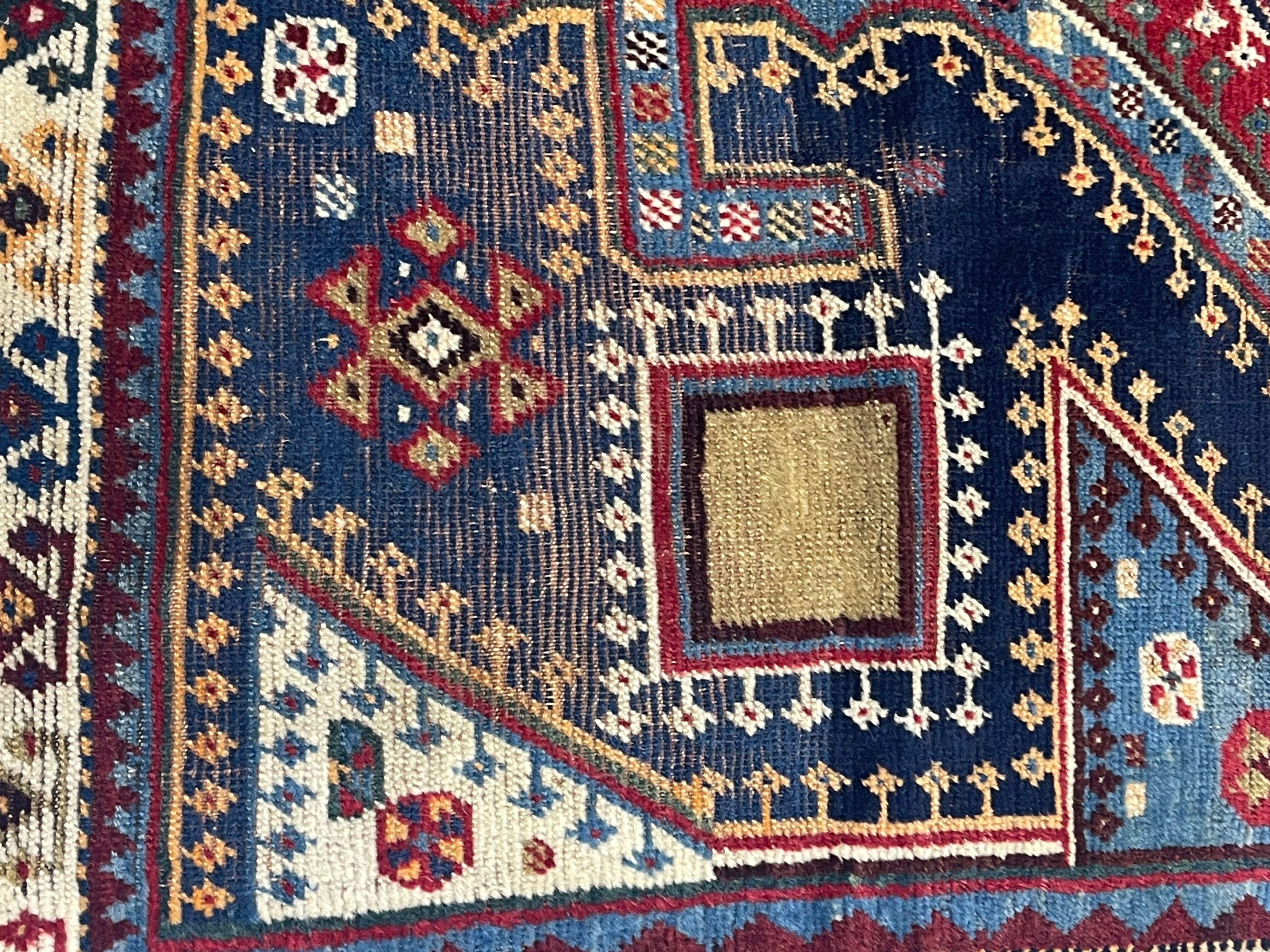 19th Century Antique Tribal Persian Qashqai Gabbeh Rug 4'5