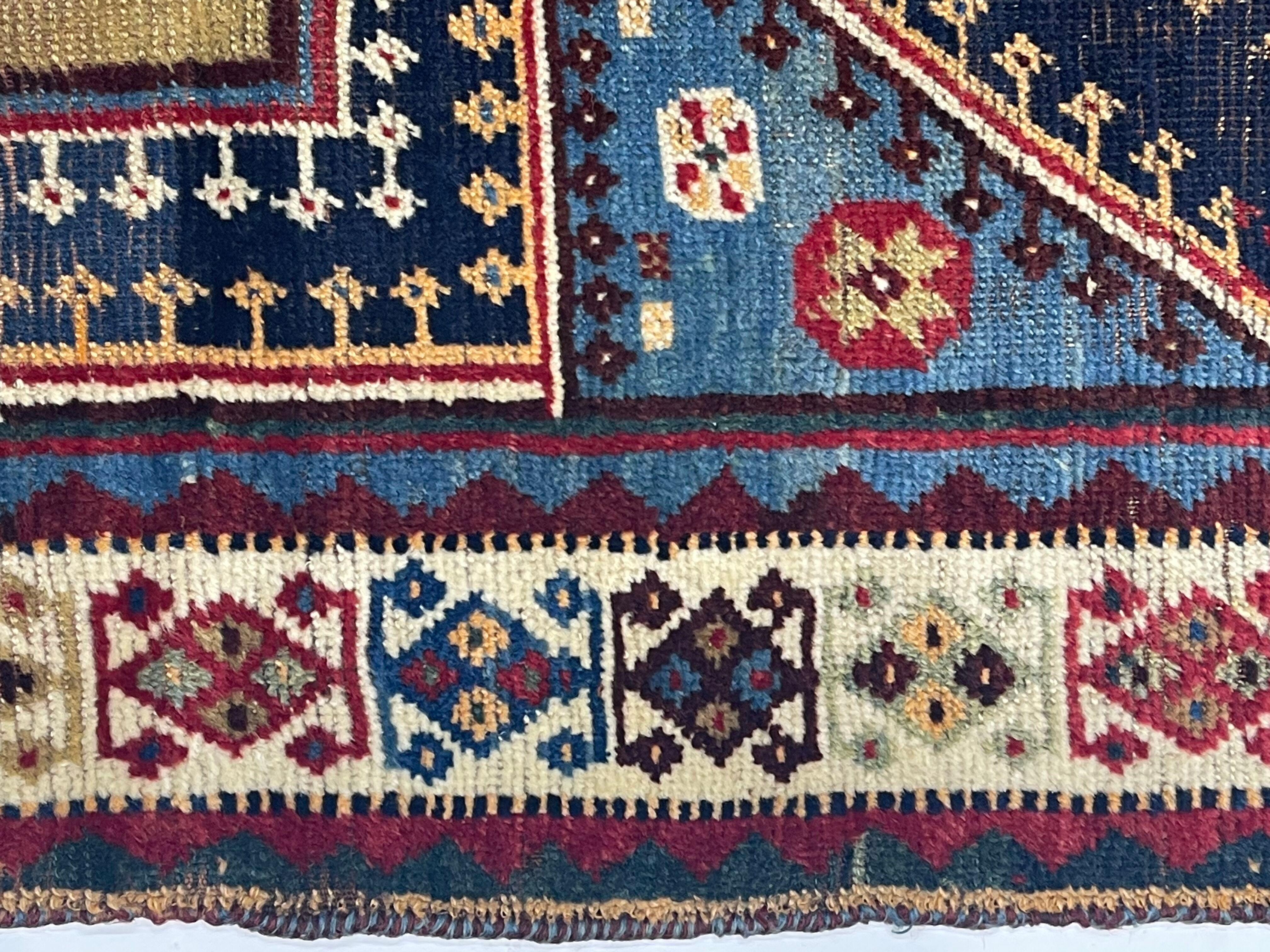 Wool Antique Tribal Persian Qashqai Gabbeh Rug 4'5