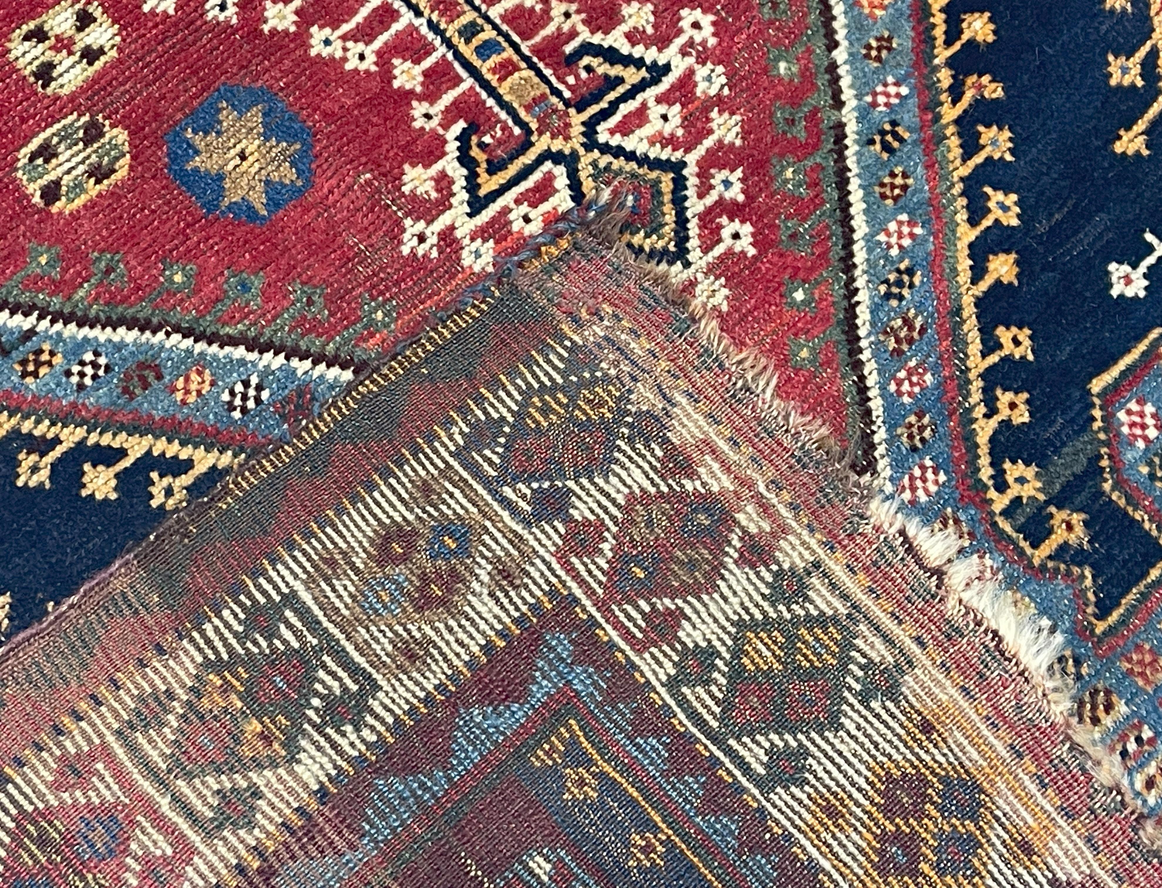 Antique Tribal Persian Qashqai Gabbeh Rug 4'5