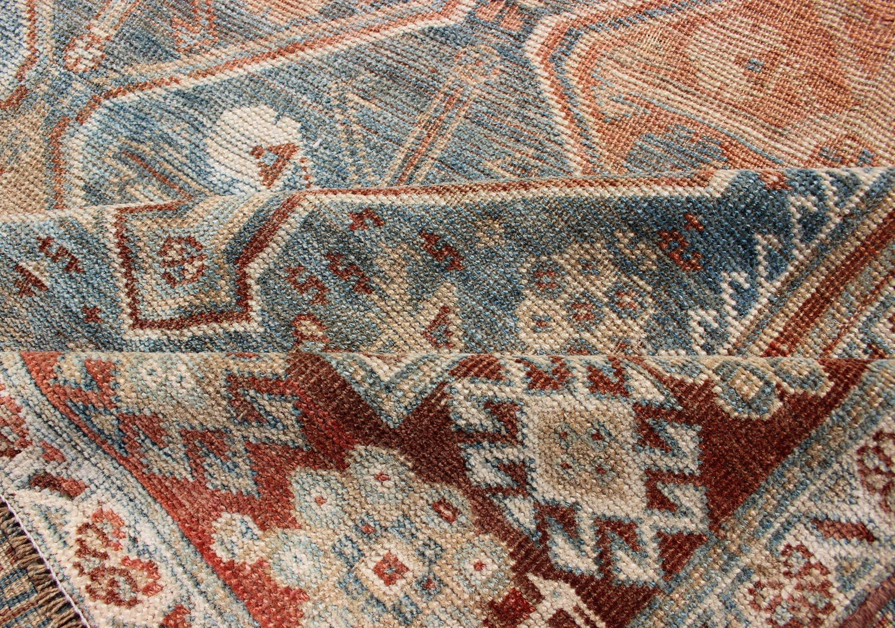 Antique Tribal Persian Qashqai Rug with Geometric Diamond Design in Multi-Colors In Good Condition In Atlanta, GA