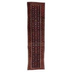 Antique Tribal Persian Varamin Runner, Mina Khani Allover Field, Circa 1910s