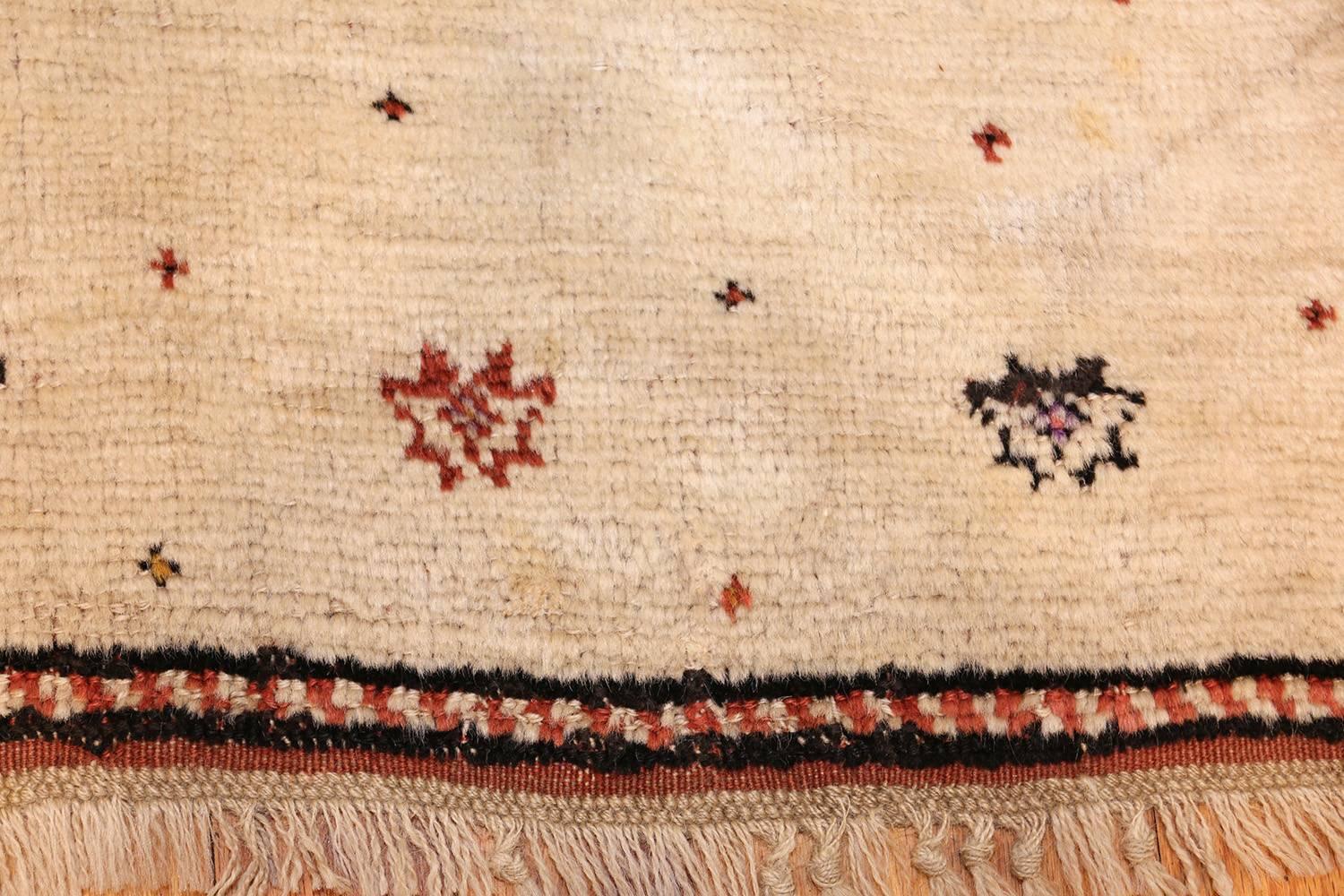 Wool Antique Tribal Prayer Design Persian Gabbeh Rug. Size: 3 ft x 5 ft 3 in
