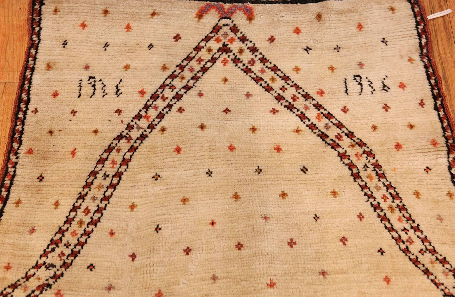 Antique Tribal Prayer Design Persian Gabbeh Rug. Size: 3 ft x 5 ft 3 in 1