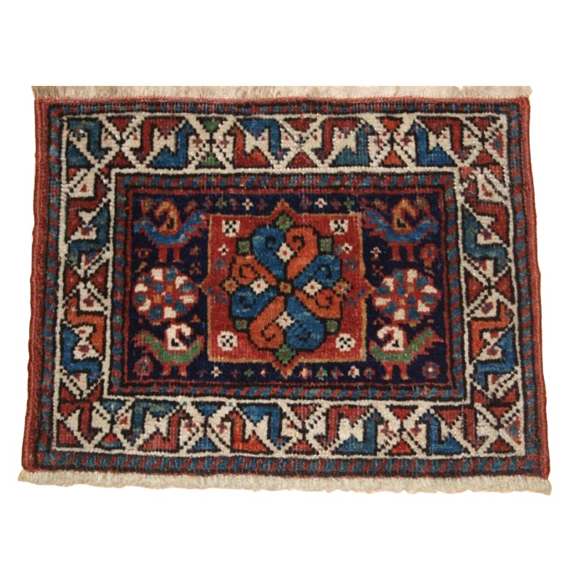 Paire de visages de sacs tribaux anciens Qashqai ou Luri Chanteh