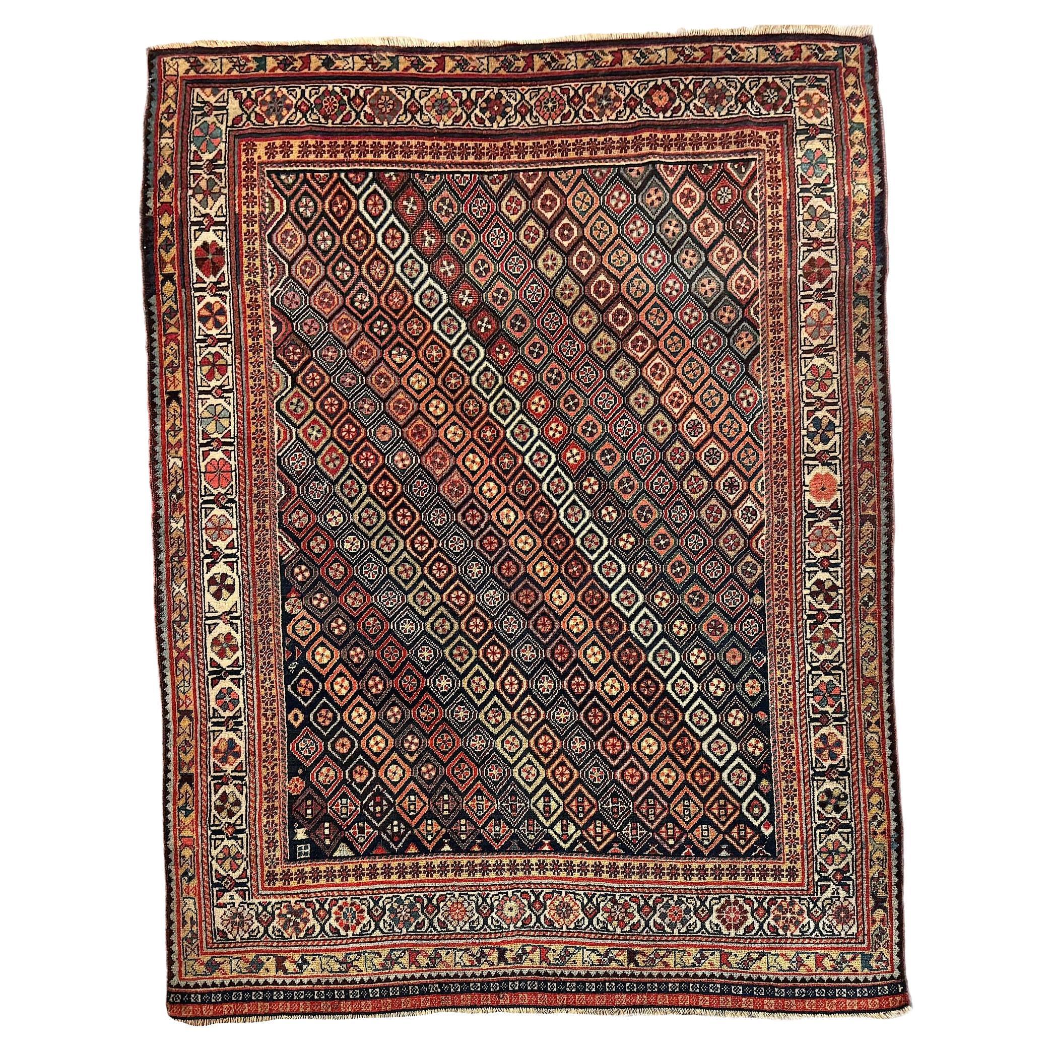 Antique Tribal Qashqai Rug 1.81m x 1.38m For Sale