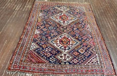 Antique Tribal Rug 4'8" x 6'3" Circa 1905