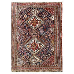 Antique Tribal Rug 4'8" x 6'3" Circa 1905