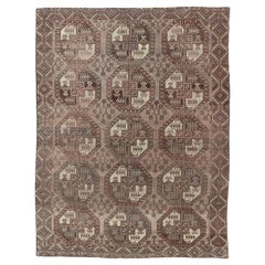 Antique Tribal Rug In Rich Earthy Tones and Brown 9'4 x 12'1