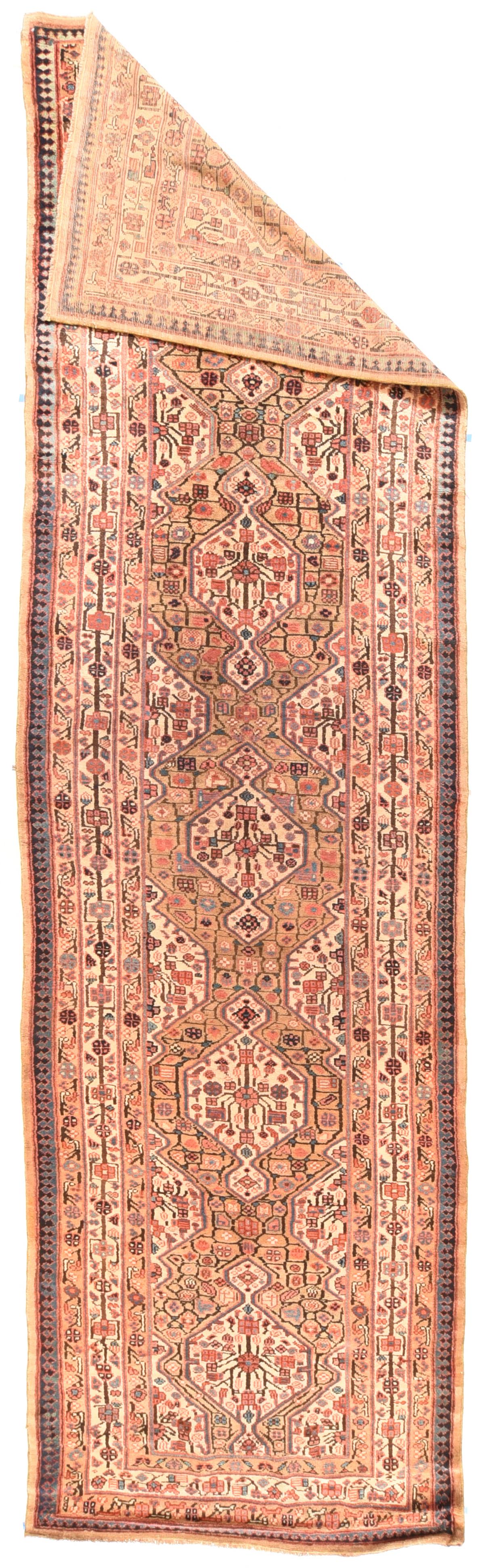 Antique Tribal Sarab Rug 3'7'' x 14'6'' In Excellent Condition For Sale In New York, NY