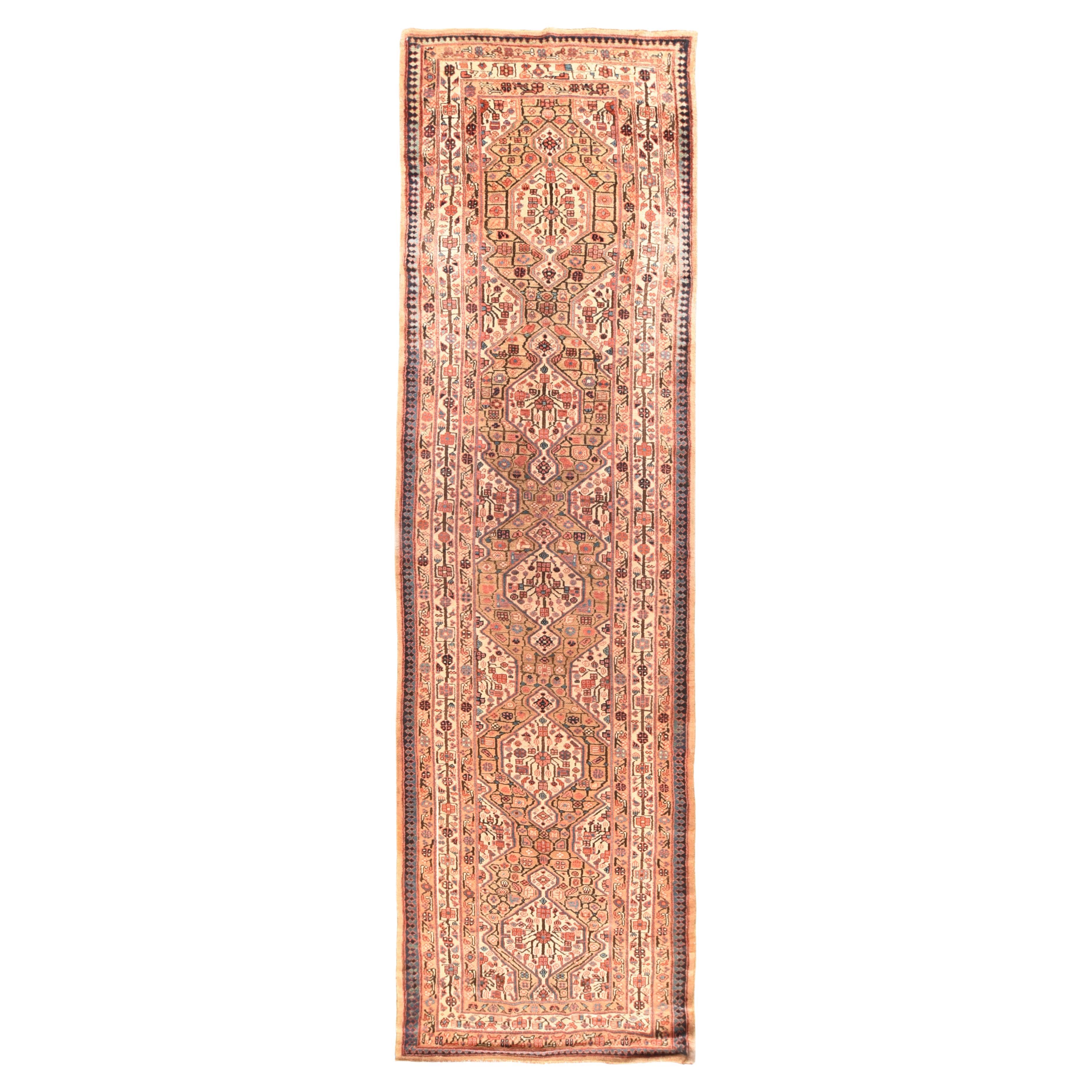 Antique Tribal Sarab Rug 3'7'' x 14'6'' For Sale