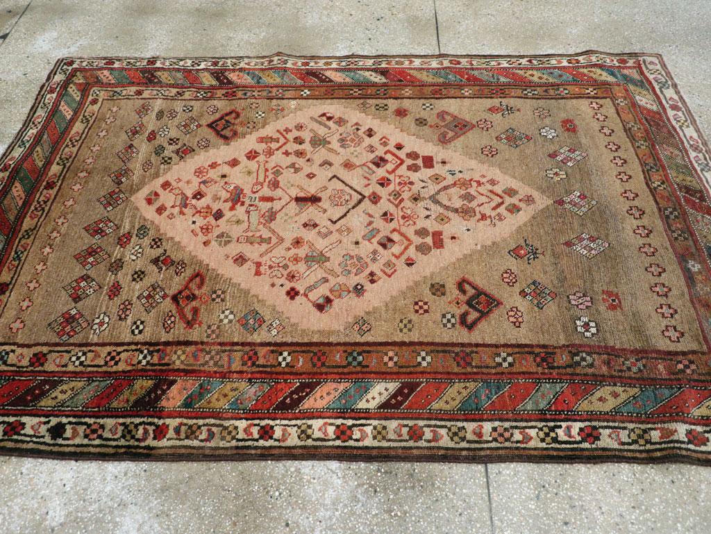 Persian Antique Tribal Serab Accent Rug For Sale
