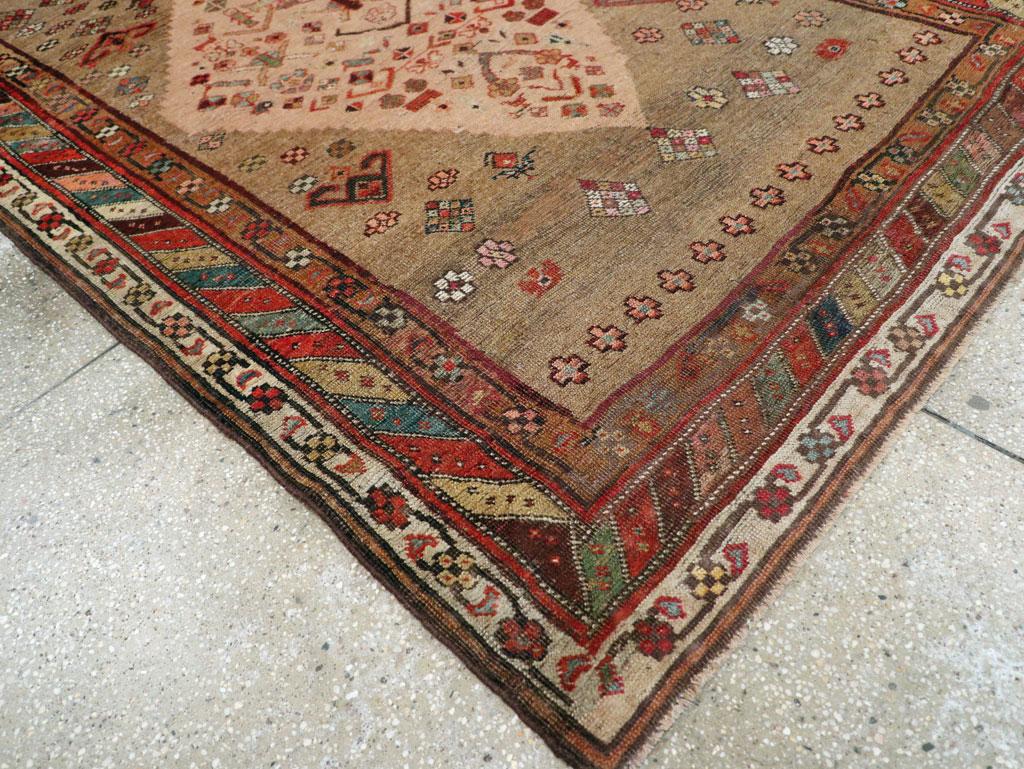 Hand-Knotted Antique Tribal Serab Accent Rug For Sale