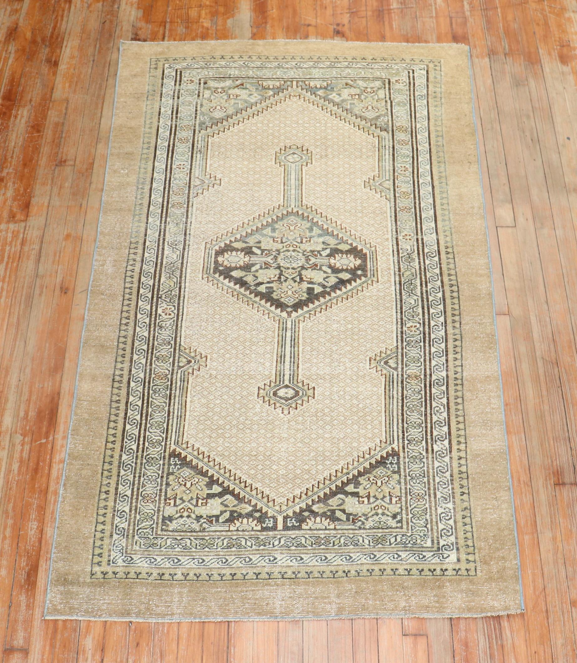 20th Century Antique Tribal Serab Accent Rug For Sale