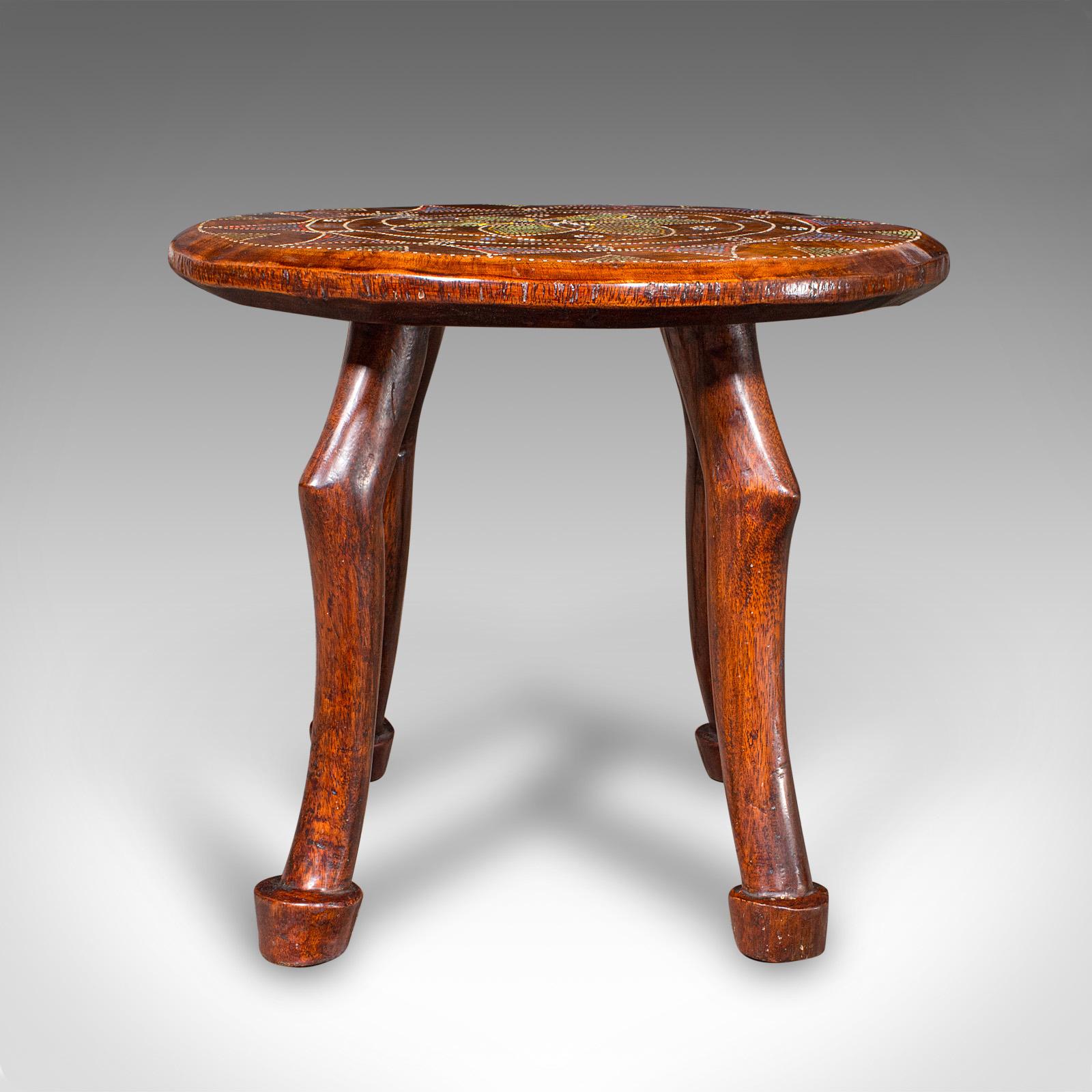 Antique Tribal Side Table, African, Fruitwood, Stool, Lamp Stand, Victorian, Luo In Good Condition For Sale In Hele, Devon, GB